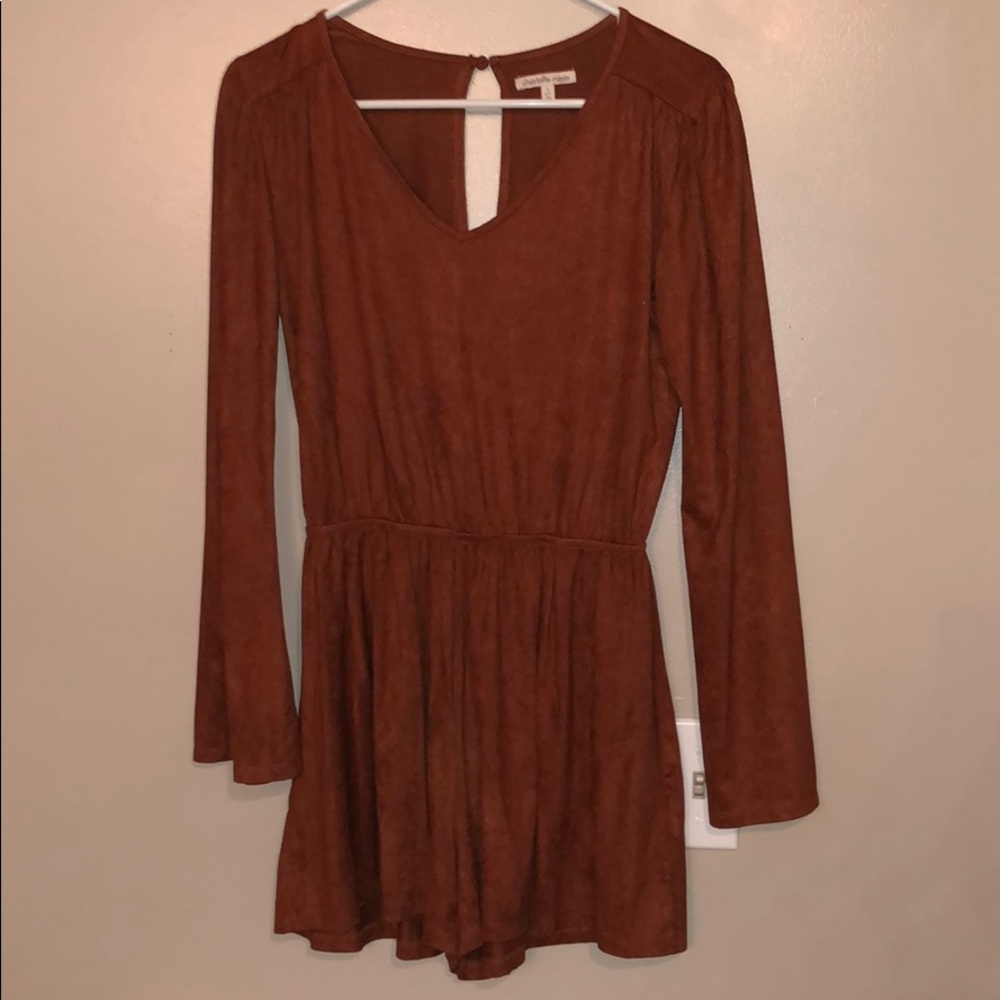 Velvet Charlotte Russe long sleeve romper